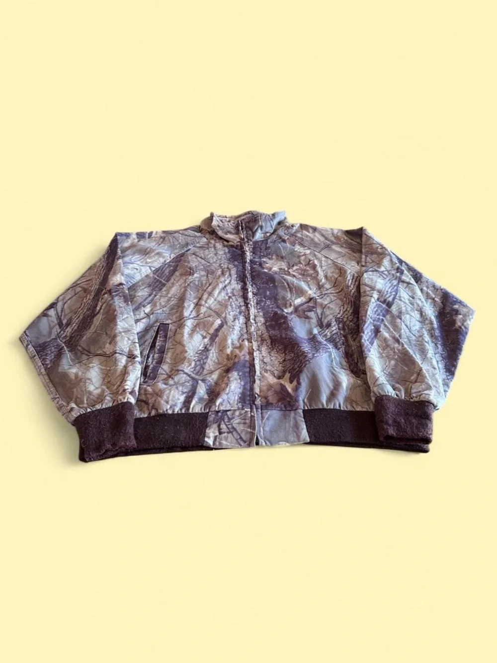 Vintage Woolrich Camo Bomber Jacket Faded Green Men’s XL Hunting Outdoor
